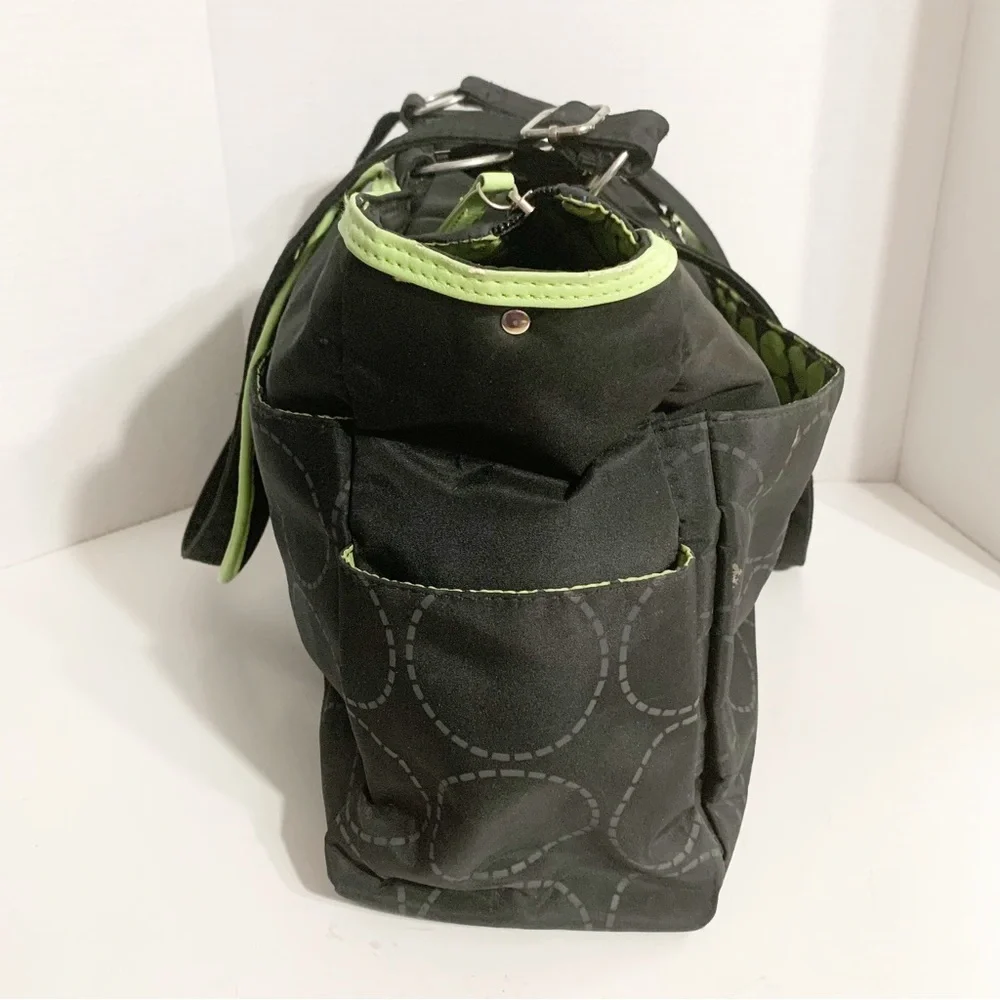 Carter's Tonal Dot Top Zip Tote Diaper Bag Top Handles Organizational Pockets